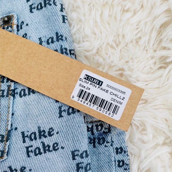 NWT KSUBI X  BARNEY Slim Pin Fake Chillz Denim - Picture 7 of 8